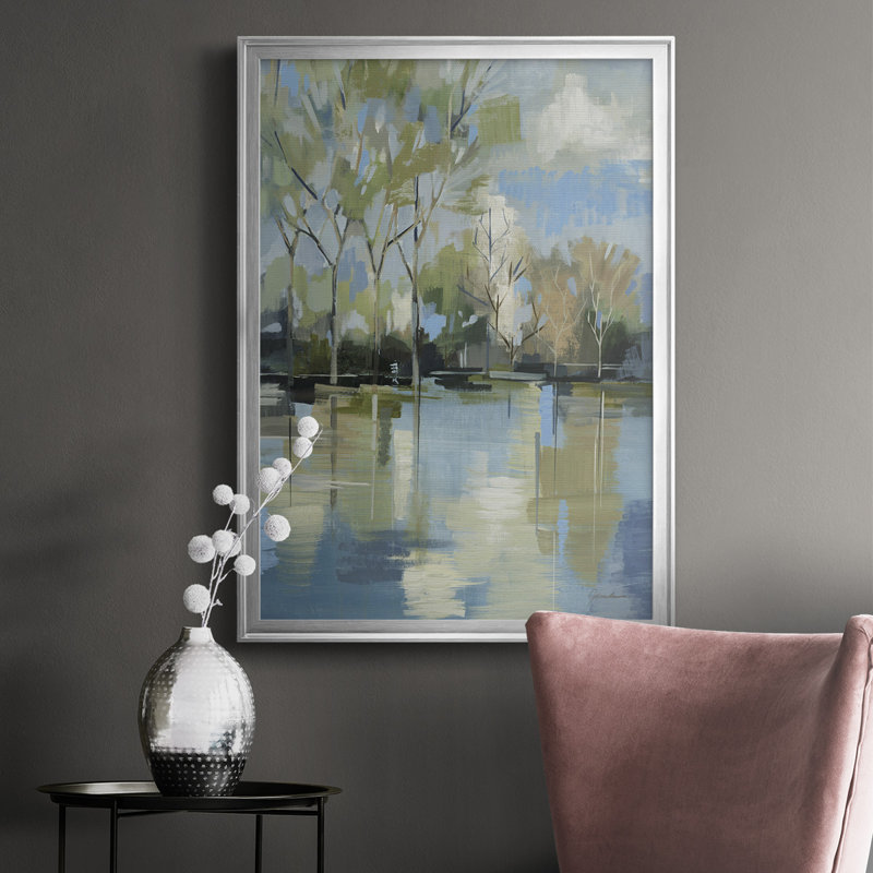 «Enchanted Forest II», reproduction encadrée de qualité supérieure - prête à être accrochée, Argent