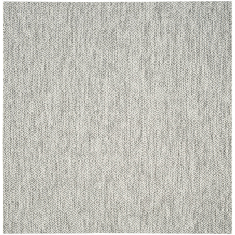 Tapis intérieur / extérieur à motif géométrique gris, Carré 5 pi 3 po