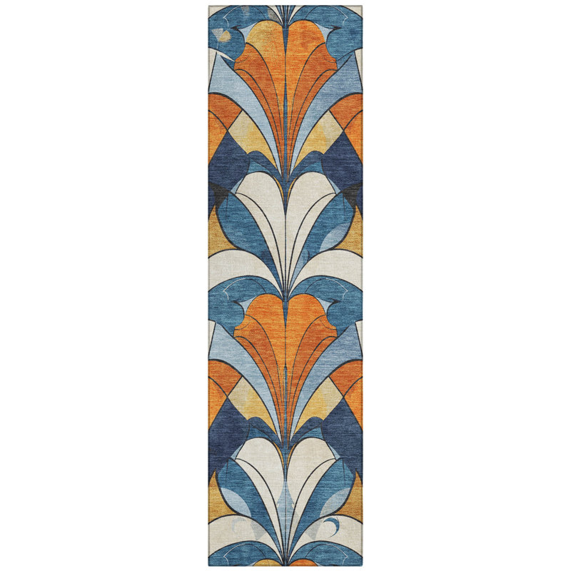 Machine Washable Indoor/Outdoor Arline ACN2174 Modern Rug, Runner 2'3" x 7'6"