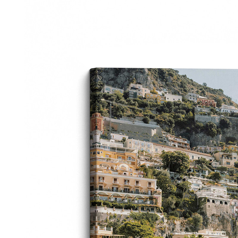 Nautical Positano Canvas Print, in a American Maple Frame, 30" x 20", 32" H x 48" W x 1.25" D, Wrapped Canvas, 1