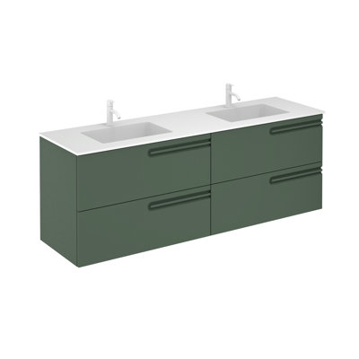 Goltz 65 " W Free Standing Wall Mounted 1 Single Double Vanity Bathroom Vanity With Solid Surface Top