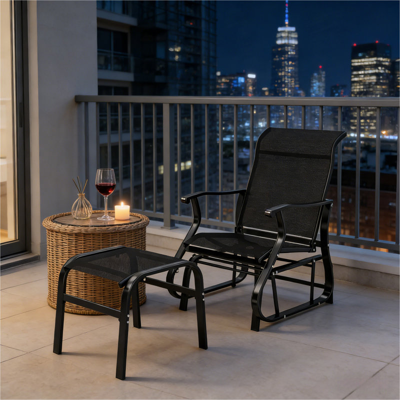 Fauteuil oscillant d'extérieur à haut dossier Garden