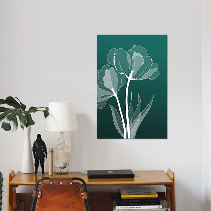 «X-Ray Flowers III», impression sur toile, H 18 po x l 12 po x P 1,5 po, Toile tendue