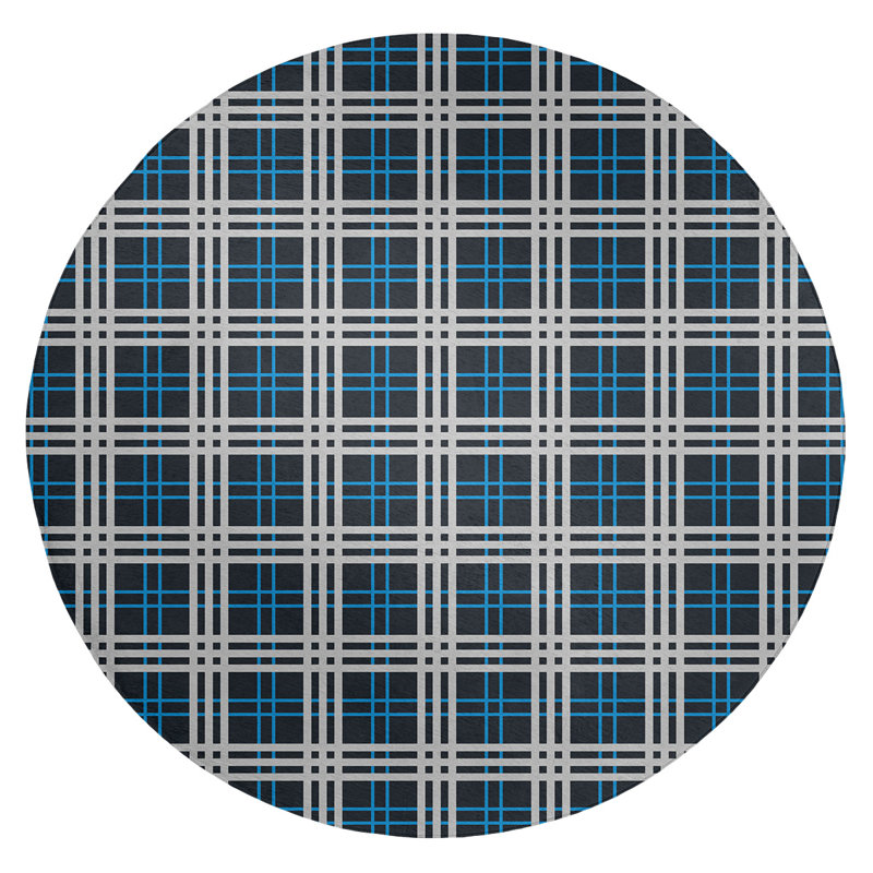 Plaid Indoor Rug, Round 5'