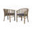 Outdoor Wooden Dining Chairs With Cushions, Set Of 2, Dark Grey,Grey Finish-792339921-792339923