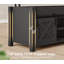 Table basse à plateau relevable avec rangement caché, table de salle à manger de ferme avec vérin à gaz et tablette ouverte pour le salon, brun noir-130000349