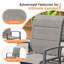 Ensemble repas de 63 pouces avec table de salle à manger rectangulaire en métal, 4 chaises rembourrées PVC-coated polyester, 2 chaises pivotantes PVC-coated polyester-795666757