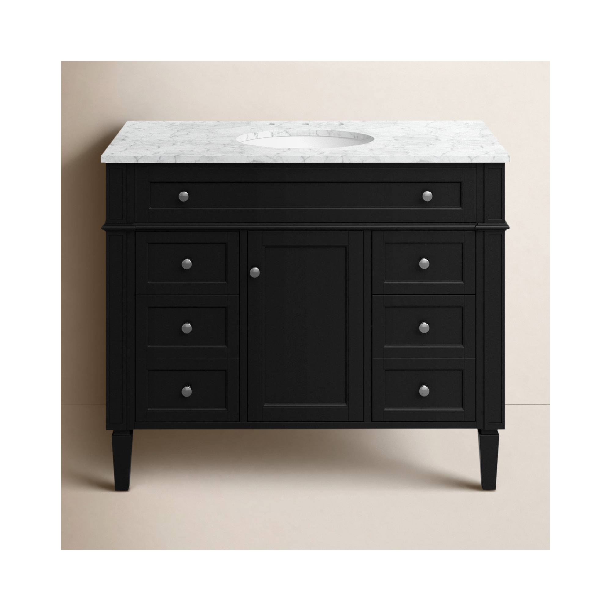 Rivers 42'' Single Bathroom Vanity, Black