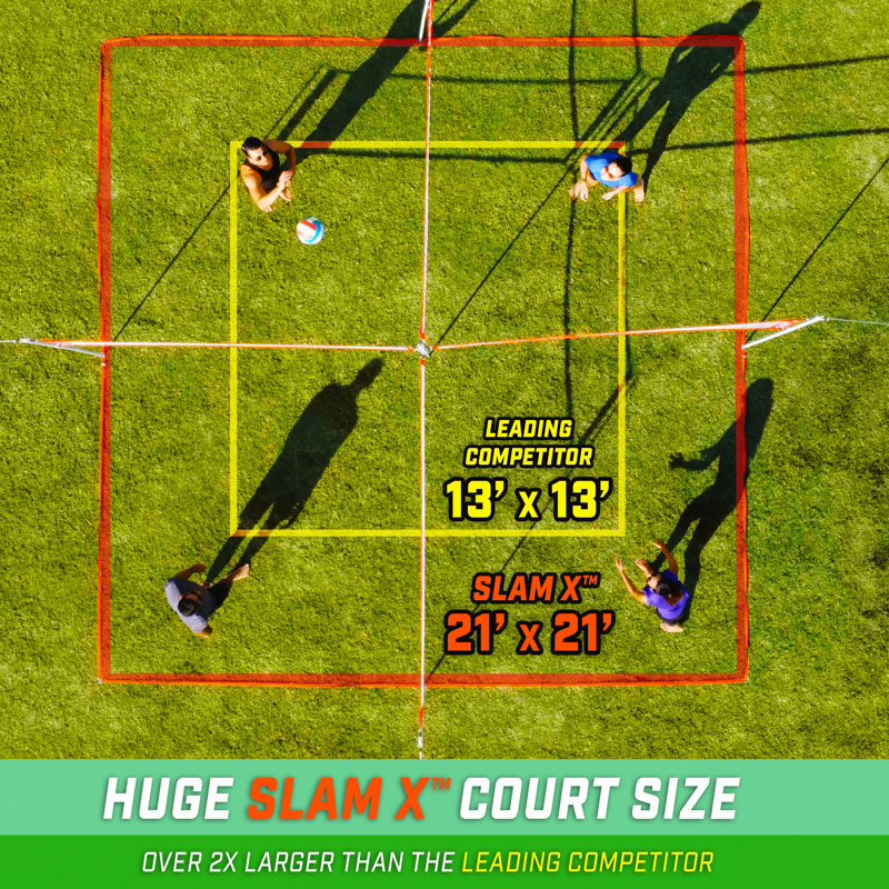 Ensemble de jeu de volleyball GoSports Slam X 4 Way - Ultimate Backyard & Beach