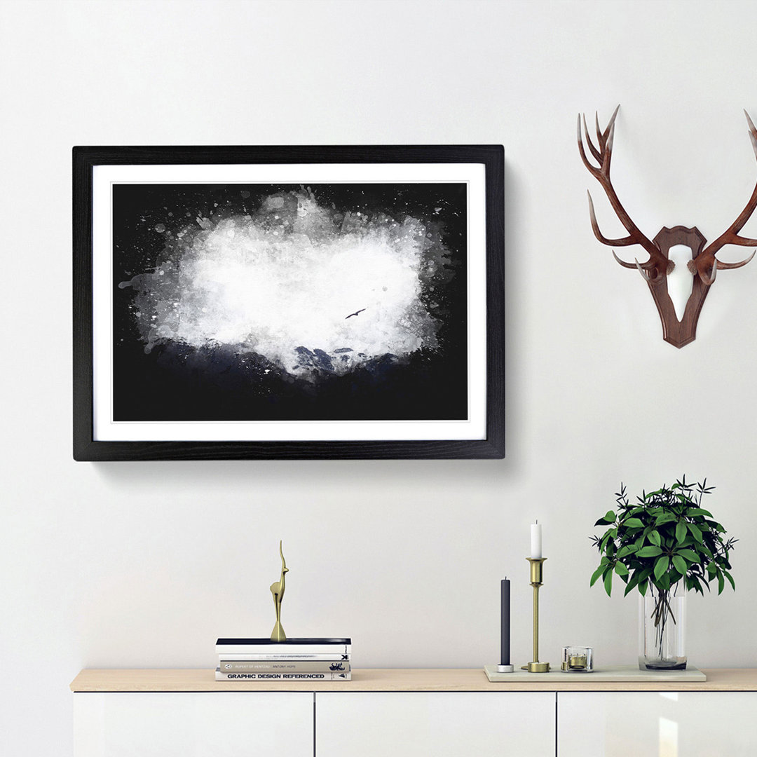 Eagle Flying Over Colca Canyon Paint Splash - Framed Print