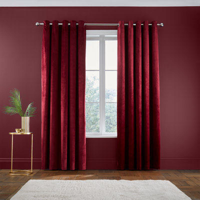 Kingsley Matt Velvet Lined Eyelet Curtains