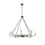 Luminaire suspendu en forme de bougie à 8 lumières de style bougie
