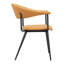 Chaise de salle à manger à dossier ouvert en similicuir brun et noir