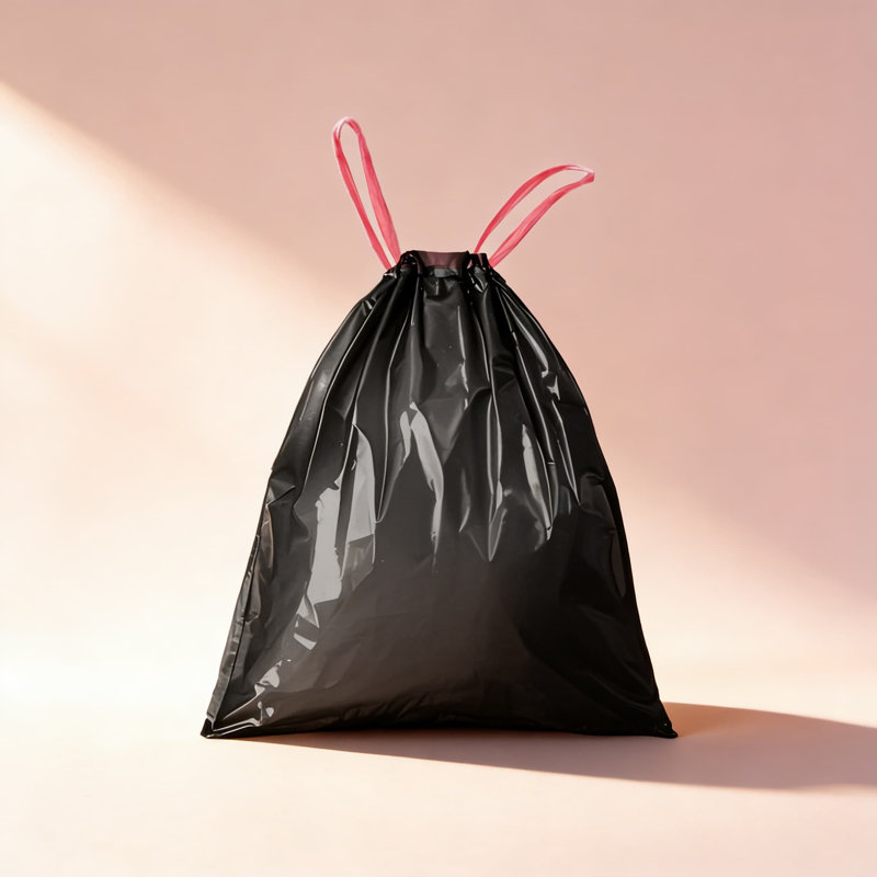 13 sacs à ordures à cordon 13 gallons, sacs à ordures robustes de 1,99 mil d'épaisseur, sacs à poubelle de cuisine non parfumés, paquet de 20