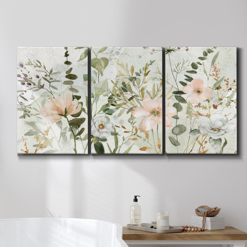 «Snow Effect, The Road to Louveciennes» - Toile encadrée à pièces multiples, H 60 po x l 120 po x P 2 po