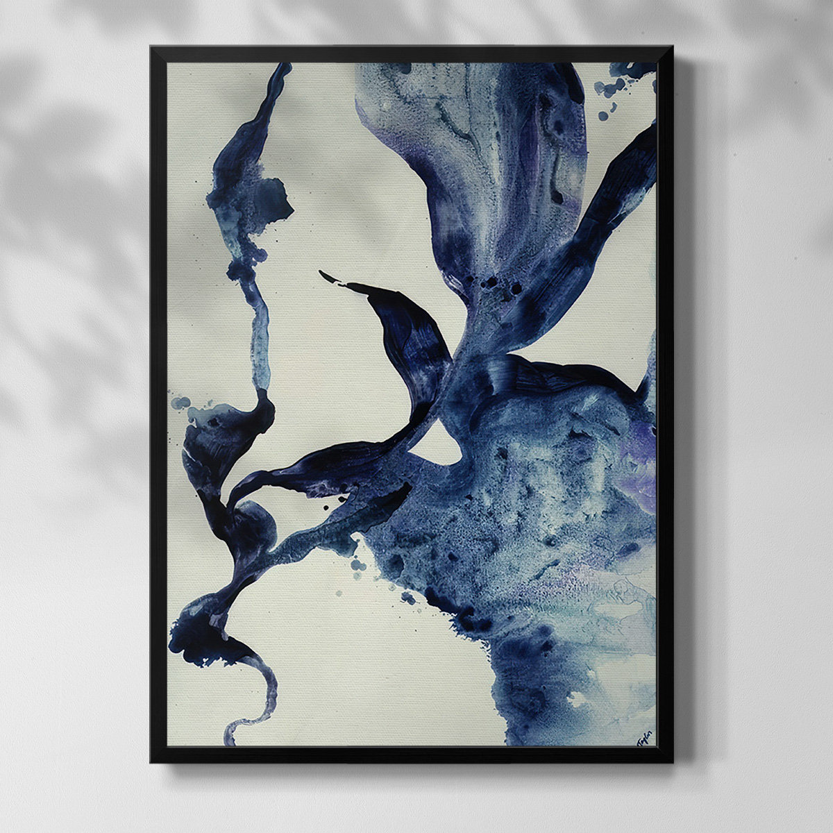 Winston Porter Indigo II - Single Picture Frame Print on Canvas | Wayfair