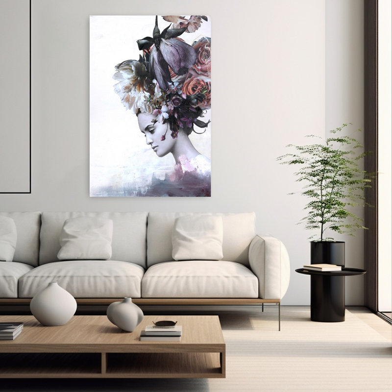 Haute couture 7 art urbain contemporain à fleurs, H 60 po x l 40 po
