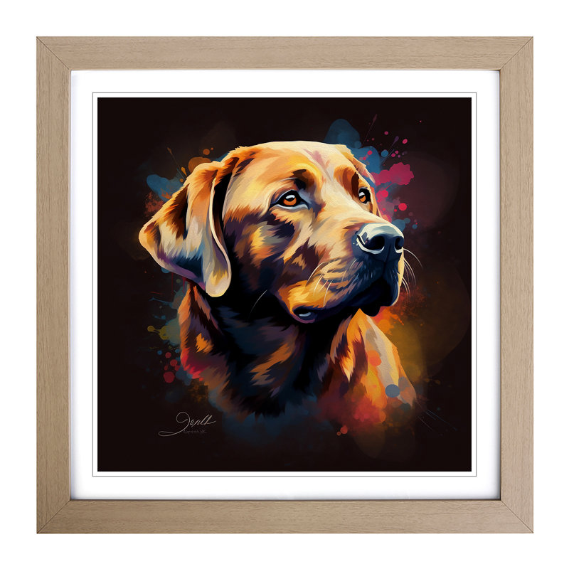 Labrador Retriever Conceptual No.3 - Framed Print, Oak