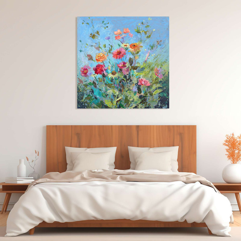 Floral Painting: Wild and Wonderful II 1 Piece Wrapped Canvas Wall Art, 50cm H x 50cm W