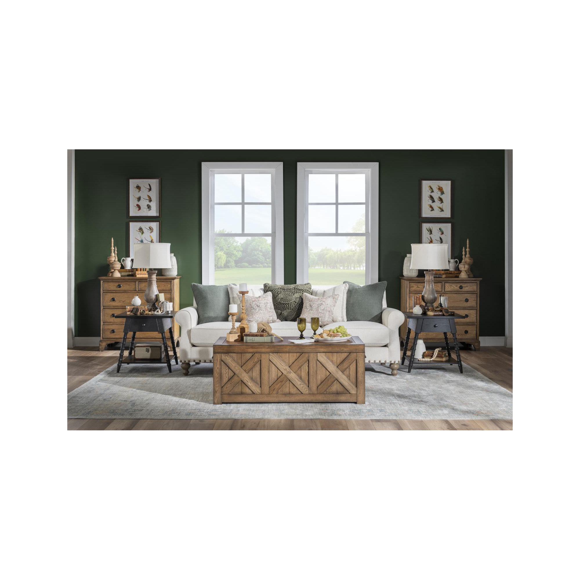 Country Living Bobbin End Table, Black