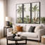 «Soft Neutral Tropical Palms and Botanical Greenery», reproduction d'art sur toile encadrée 3 pièces.-603496775-603496773