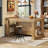 Kitchen Island with Storage Shelves, 55 Inch Kitchen Shelf with Large Worktop, Stable Structure, Farmhouse Style-1660733895