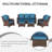 Patio Furniture Set Rattan Outdoor Sectional Conversation Sets 3-Seat Outdoor Couch,2 Single Chair And 2 Ottoman For Lawn, Balcony, Garden, Backyard (Bron-Peacock Blue, Set Of 5)-536526693