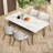 Jassel 63" All-Weather Outdoor Patio Table with Sintered Stone Top and Metal Base for 4-6