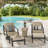  Tamarin Patio Aluminum Swivel Lounge Chair Club Chairs Set With Ottomans And Sunbrella® Cushions