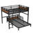 Full over Full Metal Bunk Bed, Convertible Loft & Platform Bed with Raised Safety Guard – Sturdy, Space-Saving, Versatile,Walnut Color-2061895589-2061895591