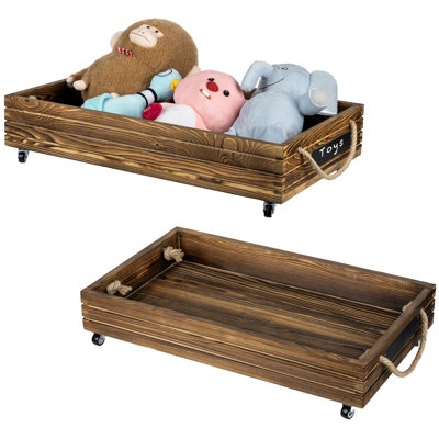 2 Piece Rolling Underbed Organizer Storage Bins Set