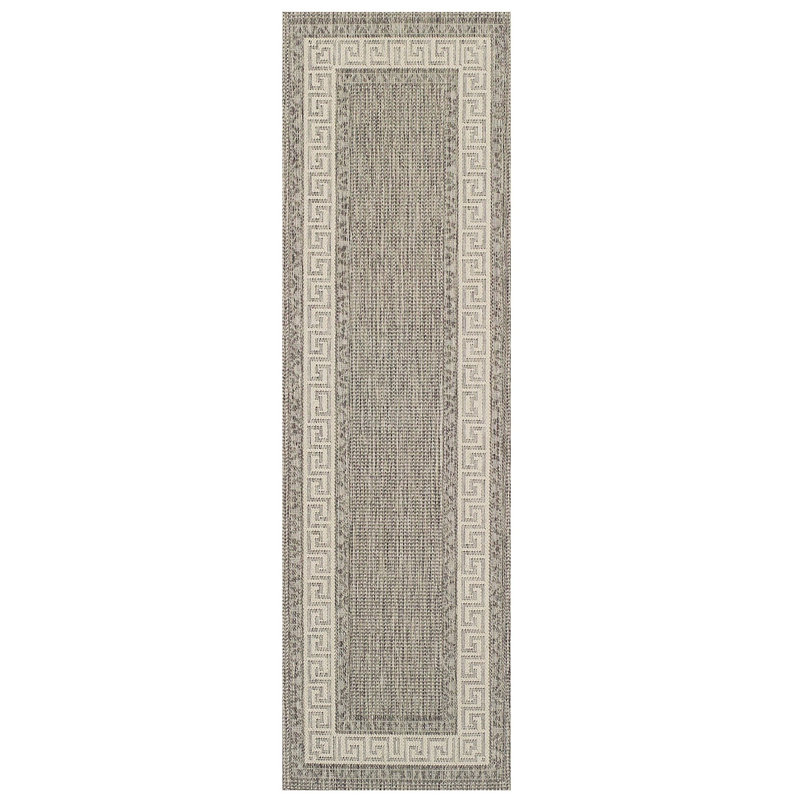 Gel Greek Key Steel, Rectangle 60 x 110 cm