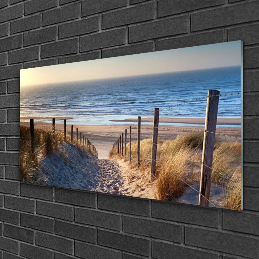 Glasbild Strand Wanderweg Landschaft