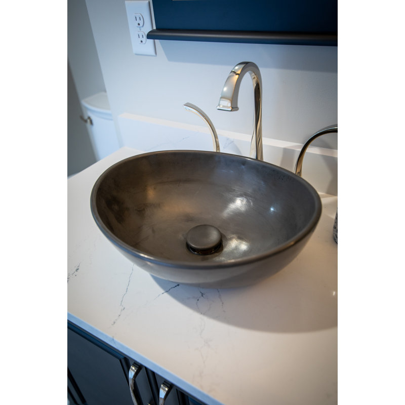 Eden Bath 13.4'' Concrete Oval Bathroom Sink, Charcoal