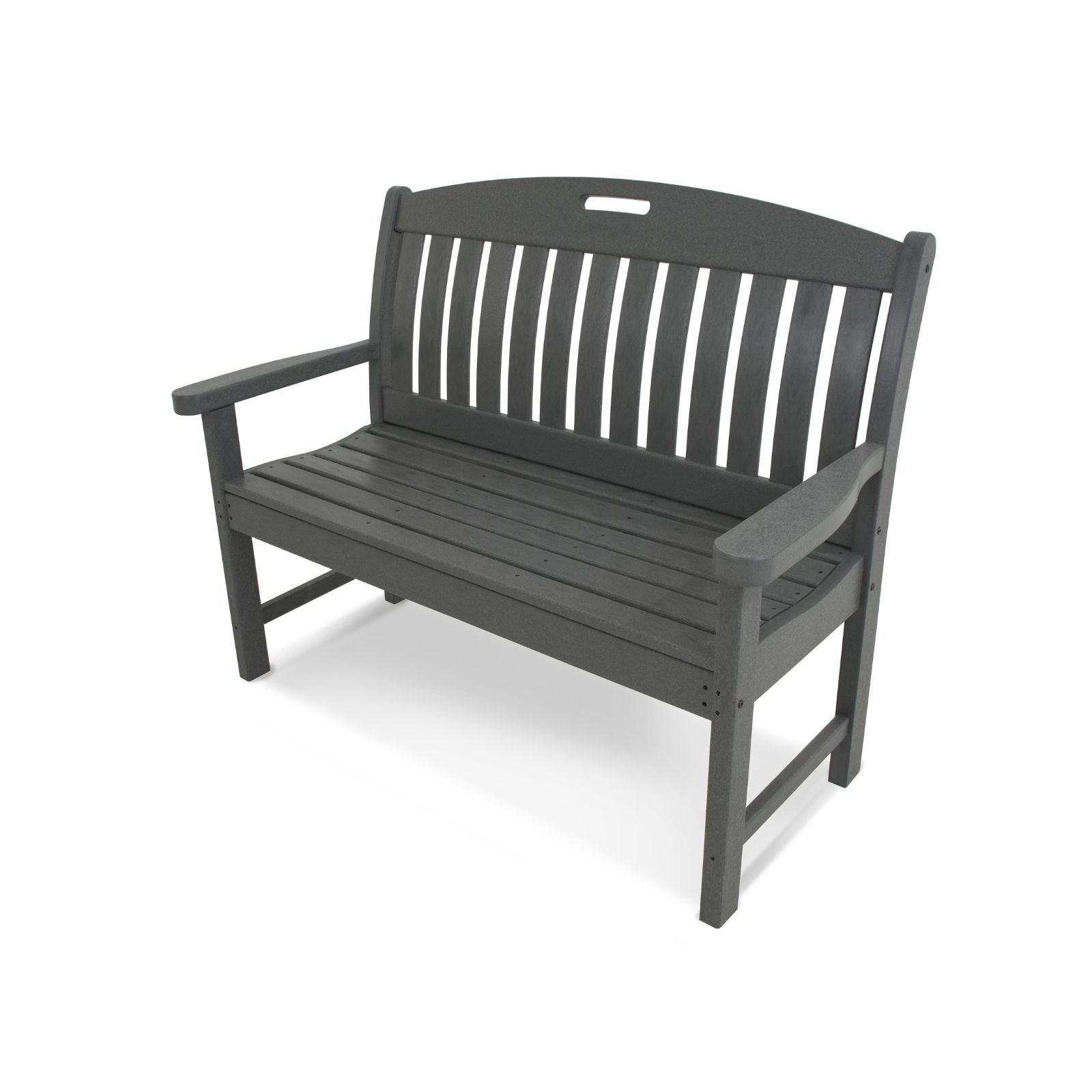 POLYWOOD Nautical Bench, 37.5" H x 51.75" W x 25" D, Slate Gray