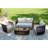 Aniston 4-pc. Teak & Black Rope Swivel Chair Conversation Set With 47" Coffee Table
