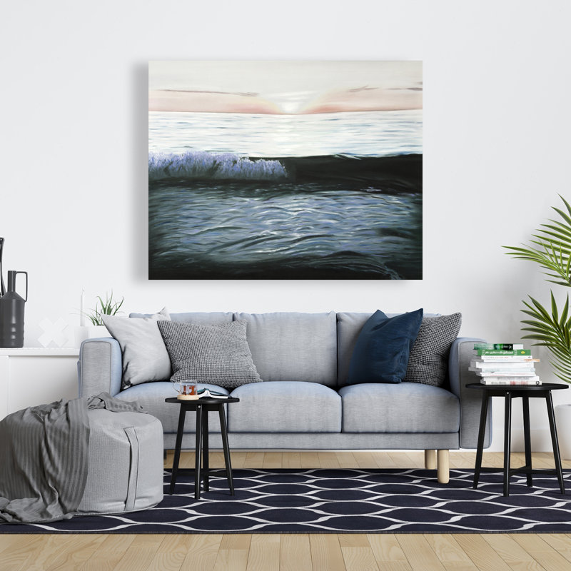 Desaturated Sunset - Turquoise Landscape Canvas for Home Decor