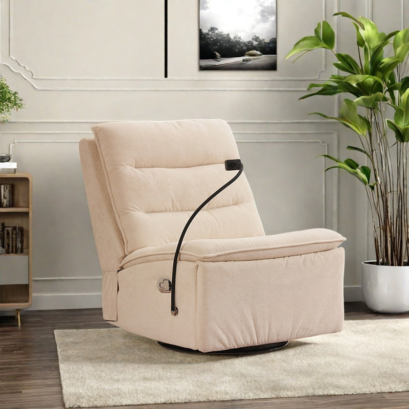 Multi-functional comfortable swivel chair, Off White