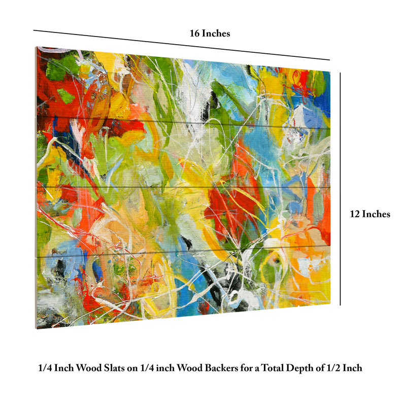 Design Fabrikken Colour Catch Wood Slat Art, H 12 po x l 16 po