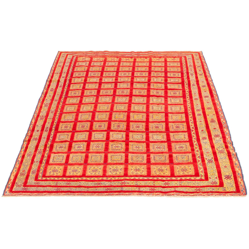 Tapis rouge foncé Tajik 6 pi 3 po x 8 pi 8 po