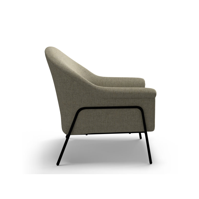 Chaise d'appoint avec pieds en métal noir, Lin lin