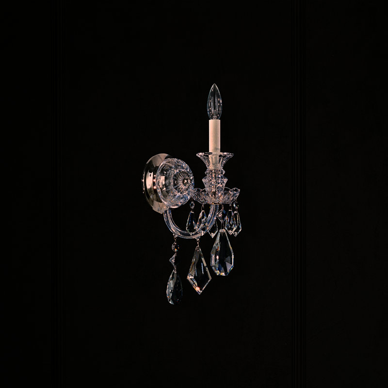 Hamilton 1 - Light Candle Wall Light, Clear / Silver