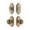 Grandeur Arc Short Plate Entry Set with Parthenon Knob in Antique Pewter