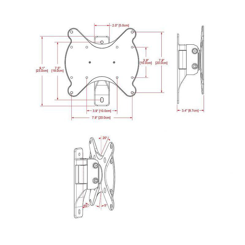 Tilt/Swivel Wall Mount for 22" - 40" Plasma/LED/LCD, Non
