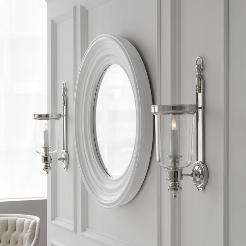 Chapman & Myers Georgian Small Hurricane Wall Sconce, Antique Nickel