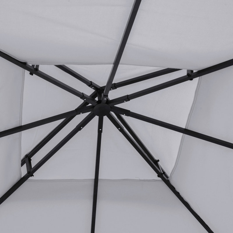 9.8' X Gazebo Replacement Canopy, Gray. 2 -blocking Canopy Top. Appropriate For 9.58' Outdoor 01-0153 & 100100-076. Manufactured With And Pa Coating. Improves Air Movement, Prevents Water Overflow In