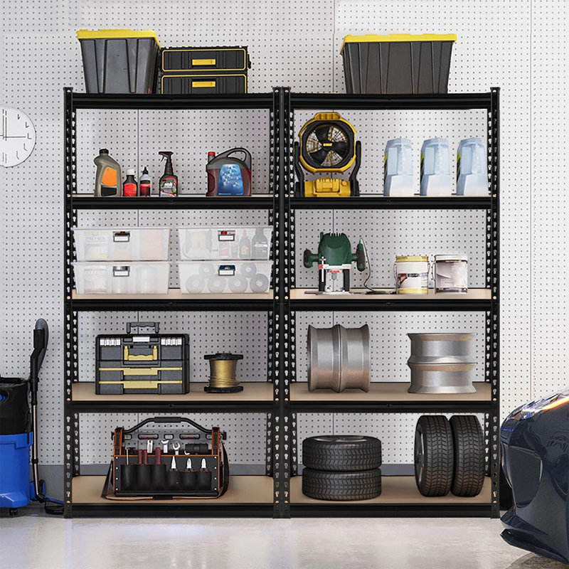 Garage Storage Shelves, 5-Tier Utility Shelves, Adjustable Storage Shelves, Load 3860 Lbs, Black