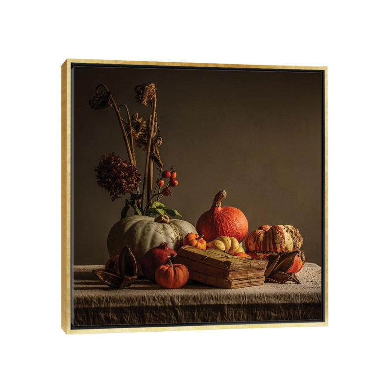 « Still Life » par Mark Gemmell-impression d’art graphique, Toile encadrée d'or, Pas de tapis, H 18 po x l 18 po x 1,5 po