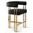 25" Luxurious Faux Leather Gold Tripod Base Arm Counter Stool