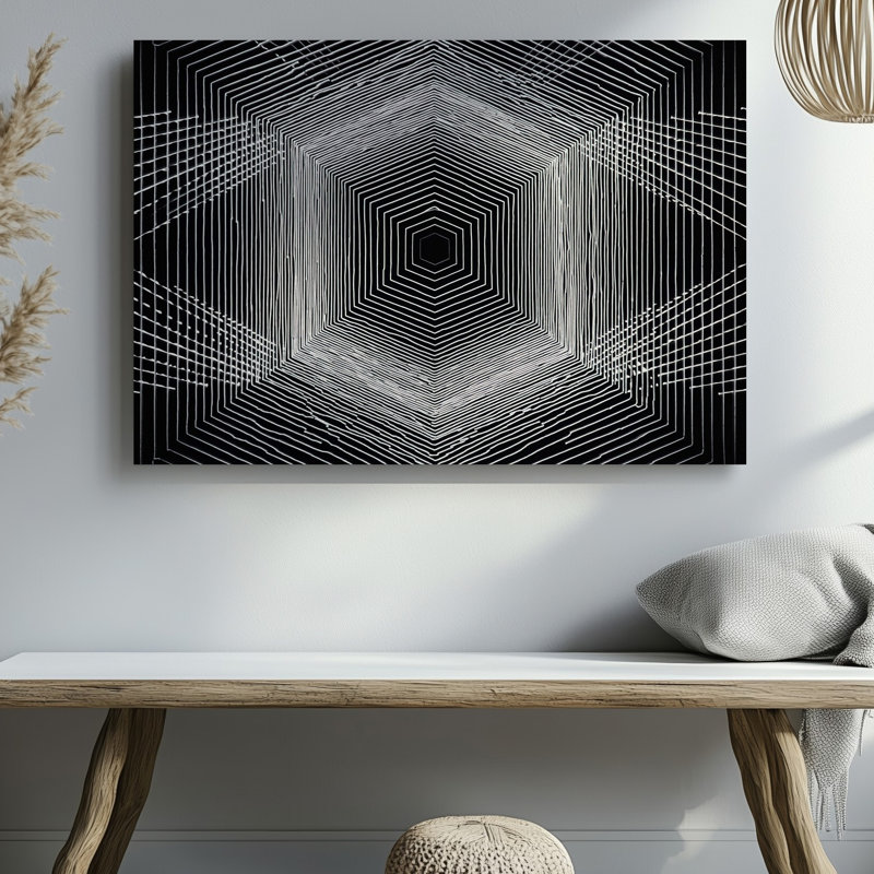 Reproduction d'art sur toile, une illusion optique envoûtante avec une série de carrés concentriques qui créent un sens de la perspective profonde
